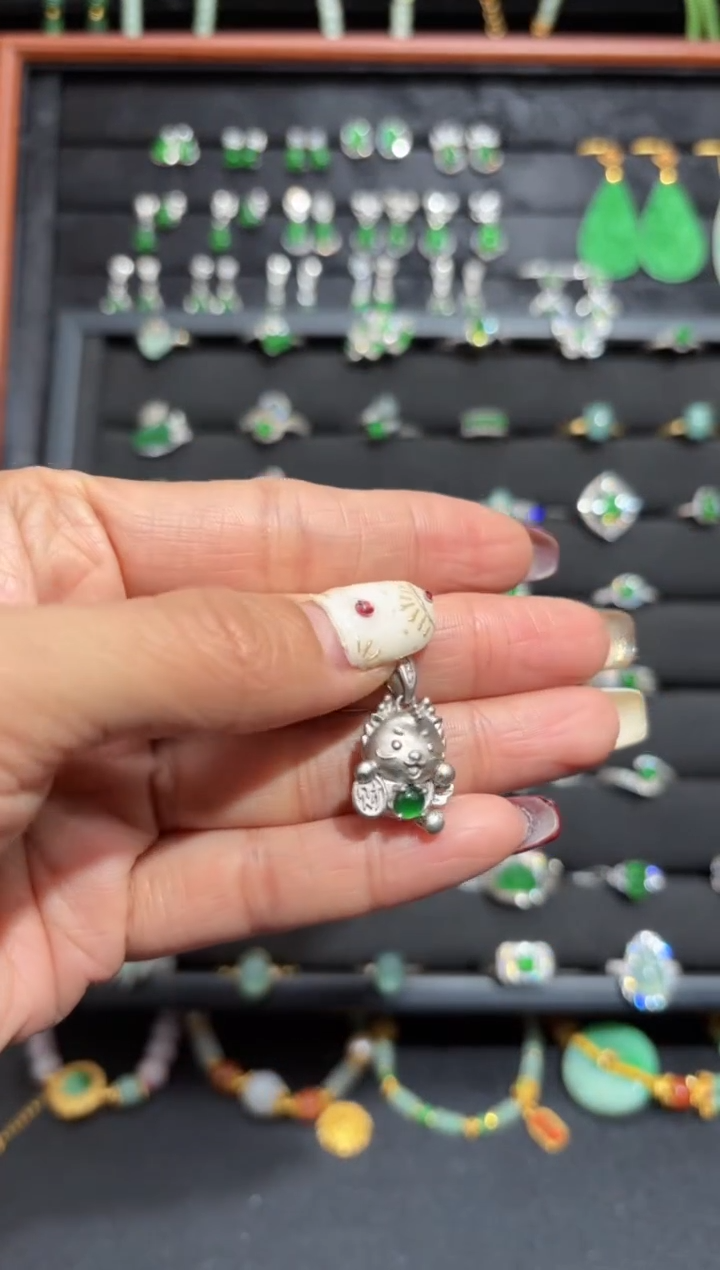 【闪购商品】翡翠颈饰银S925镶嵌蛋面/支持复检/一件