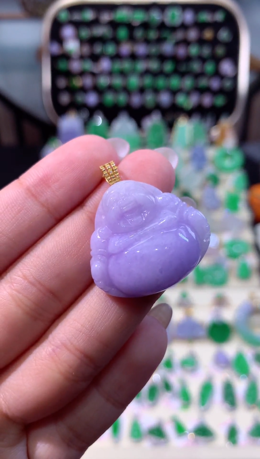 【闪购商品】翡翠颈饰18K金镶嵌缅甸天然A货翡翠