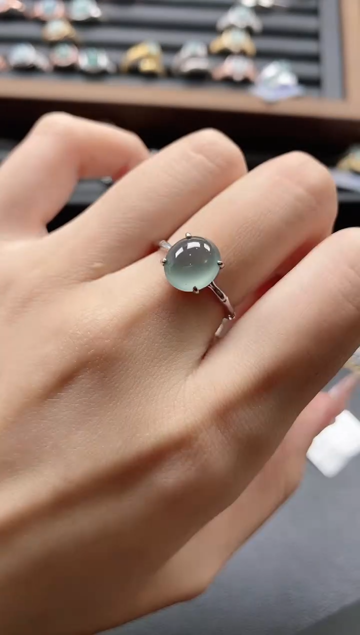 【闪购商品】翡翠戒指银S925镶嵌51511