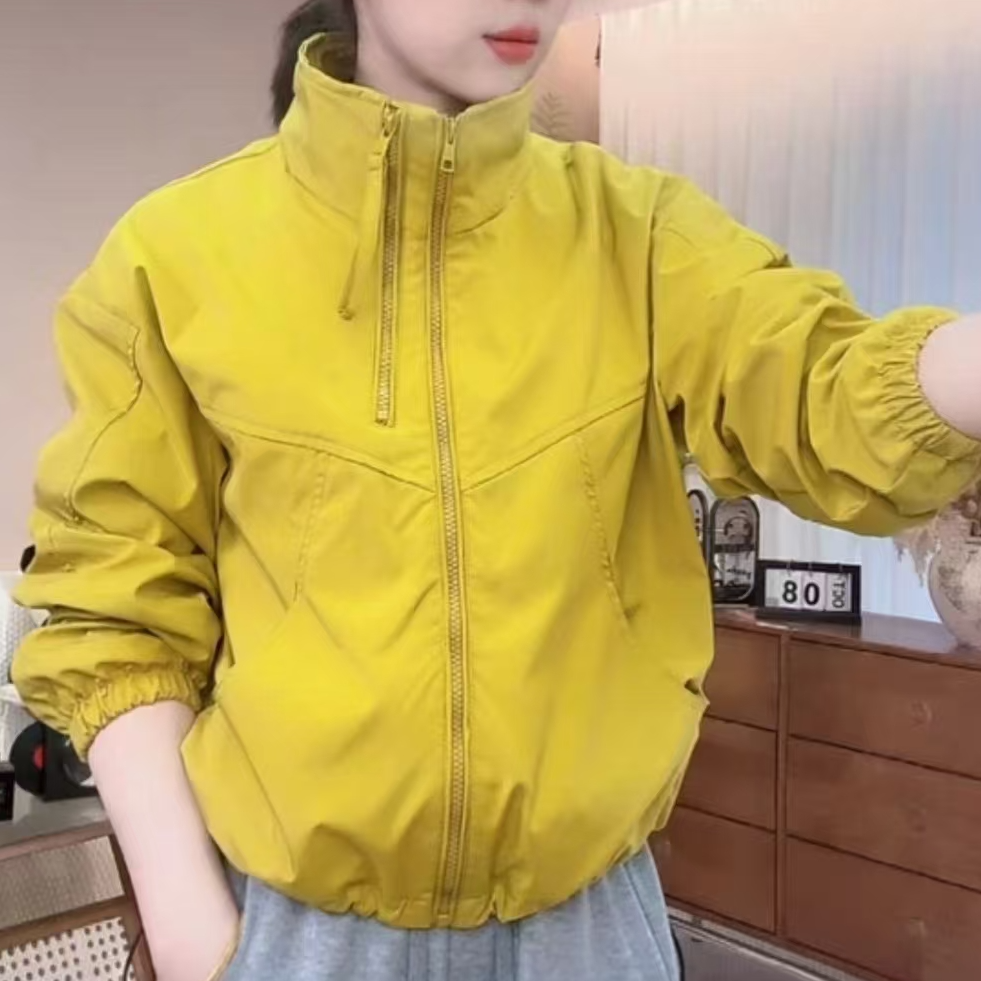 8818学院风立领棒球服外套女春季2025年新款小个子超好看工装夹克