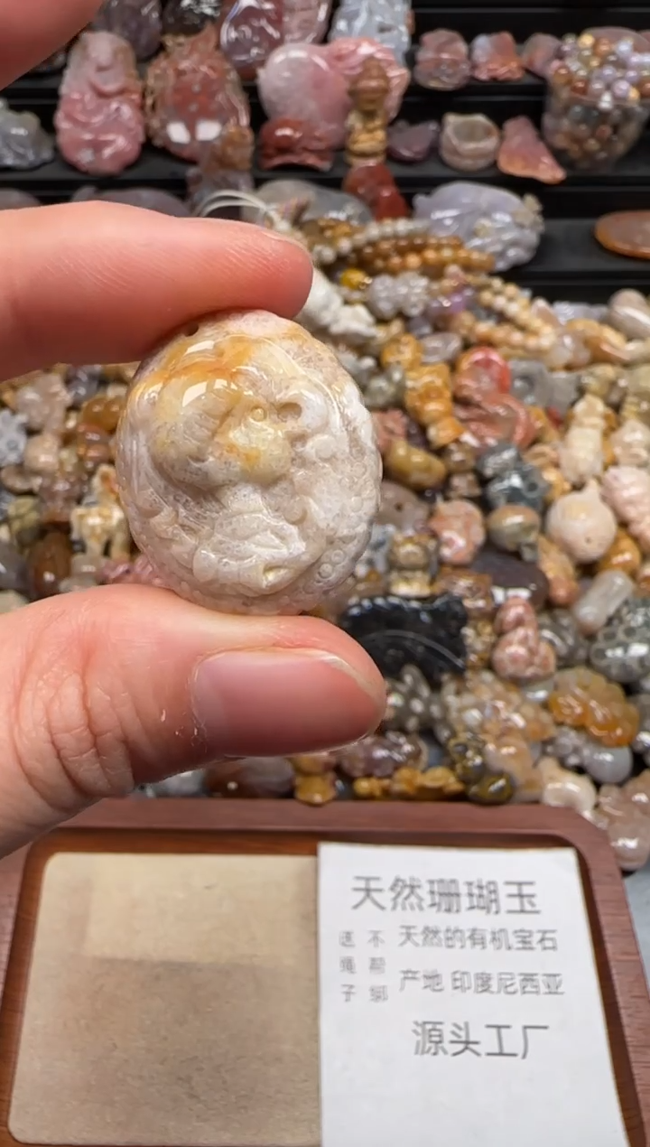 【闪购商品】硅化珊瑚（珊瑚玉）颈饰未镶嵌019
