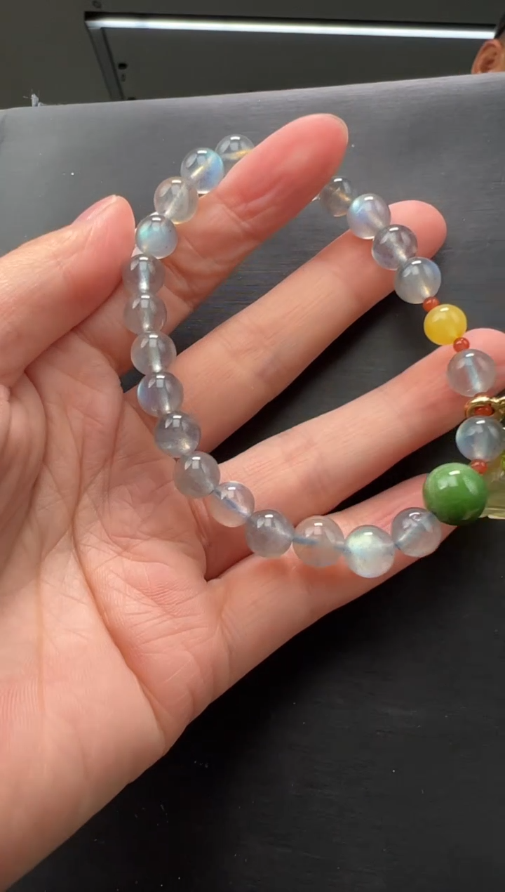 玛瑙/玉髓手链未镶嵌月光石多样性拍一发一