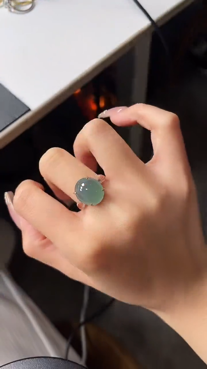 【闪购商品】翡翠戒指银S925镶嵌9878097