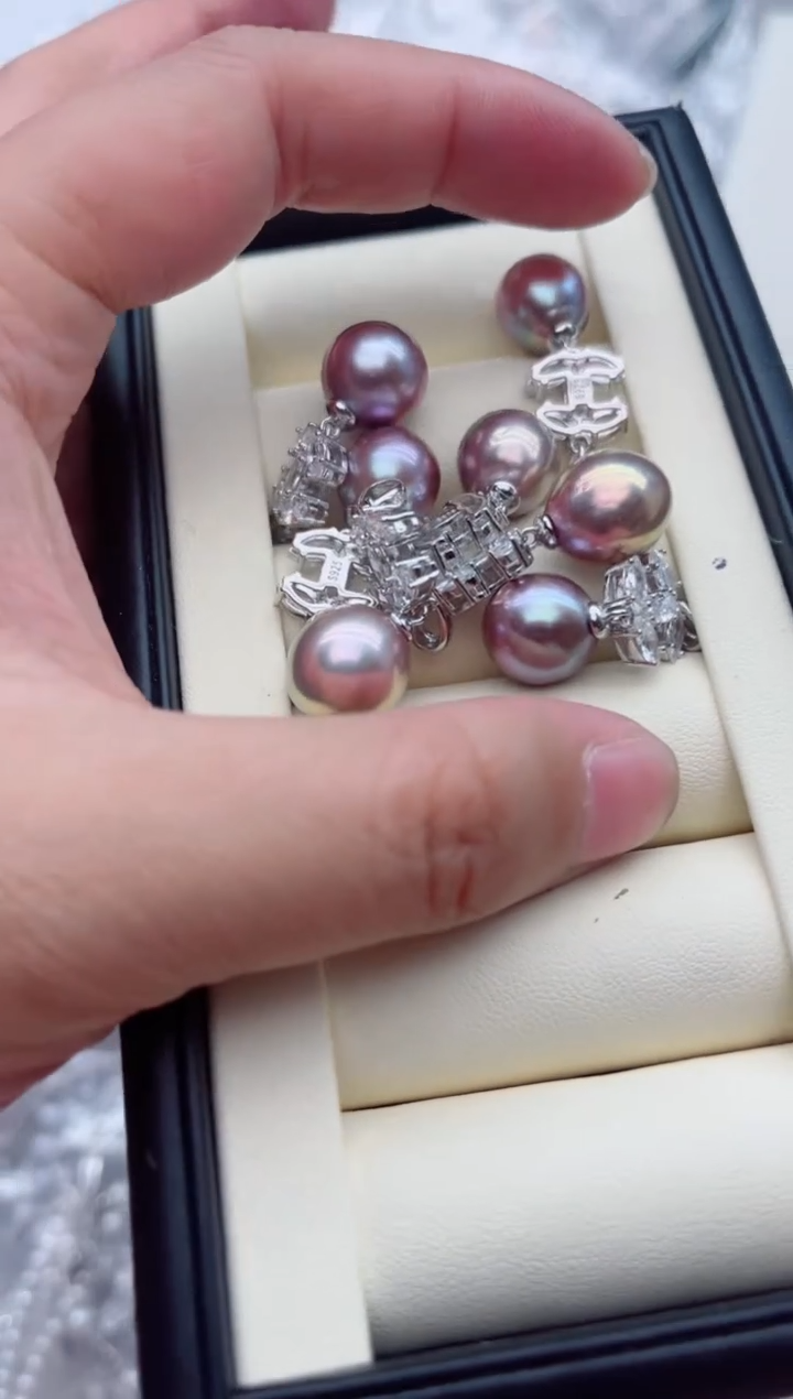 吊坠(不含链)银S925镶嵌淡水珍珠多样性发其一，非无暇