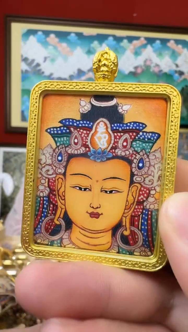 吊坠文老师-热贡纯手绘