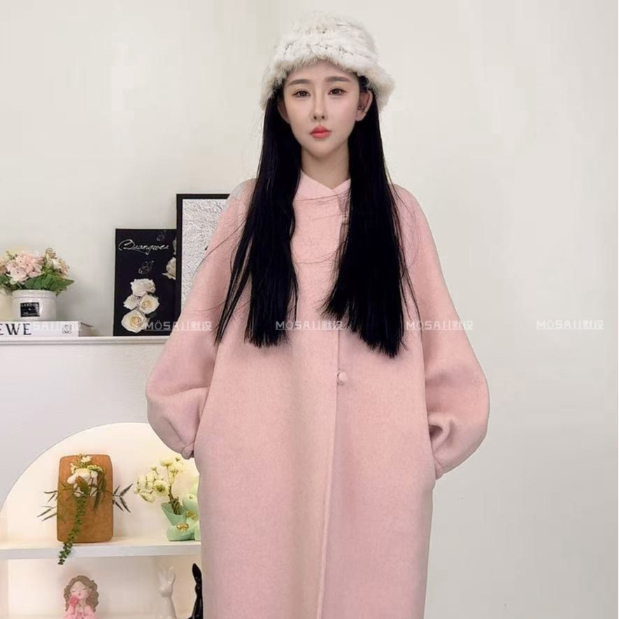 【MÖSAI】澳毛可爱风网红羊绒秋冬双面毛呢外套