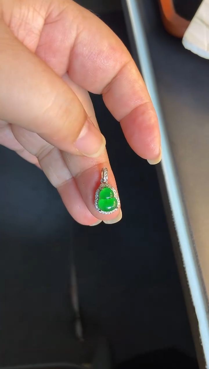 吊坠(不含链)银S925镶嵌翡翠1