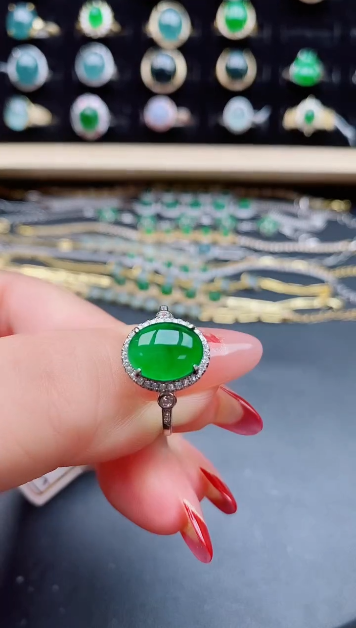 【闪购商品】翡翠戒指银S925镶嵌50805501