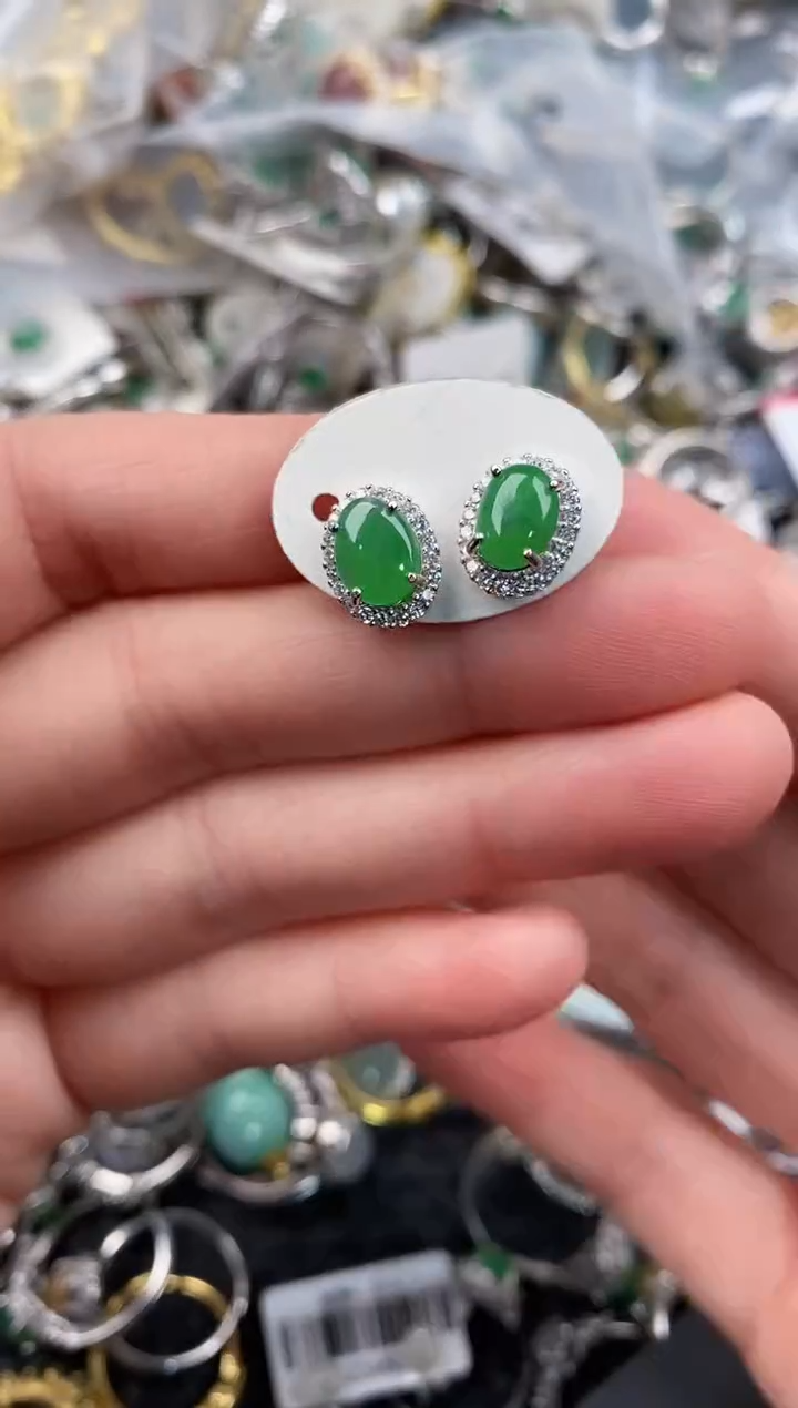 银S925镶嵌戒指翡翠111               3