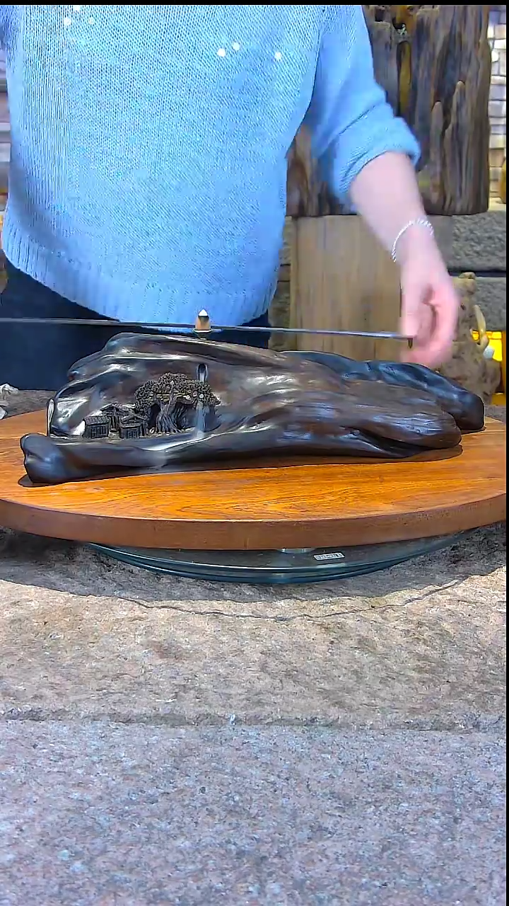 木金丝楠阴沉木倒流香摆件