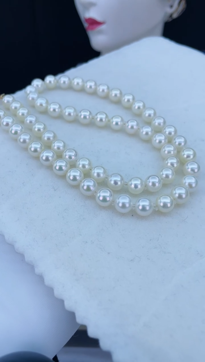【闪购商品】海水珍珠颈饰银S925镶嵌海水akoya珍珠项链6.5-7.5mm
