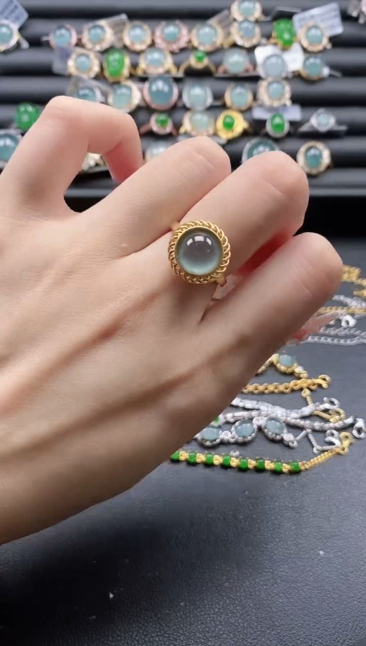 【闪购商品】翡翠戒指银S925镶嵌51511