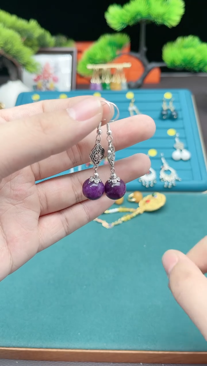 【闪购商品】玛瑙/玉髓耳钉银S925镶嵌202000