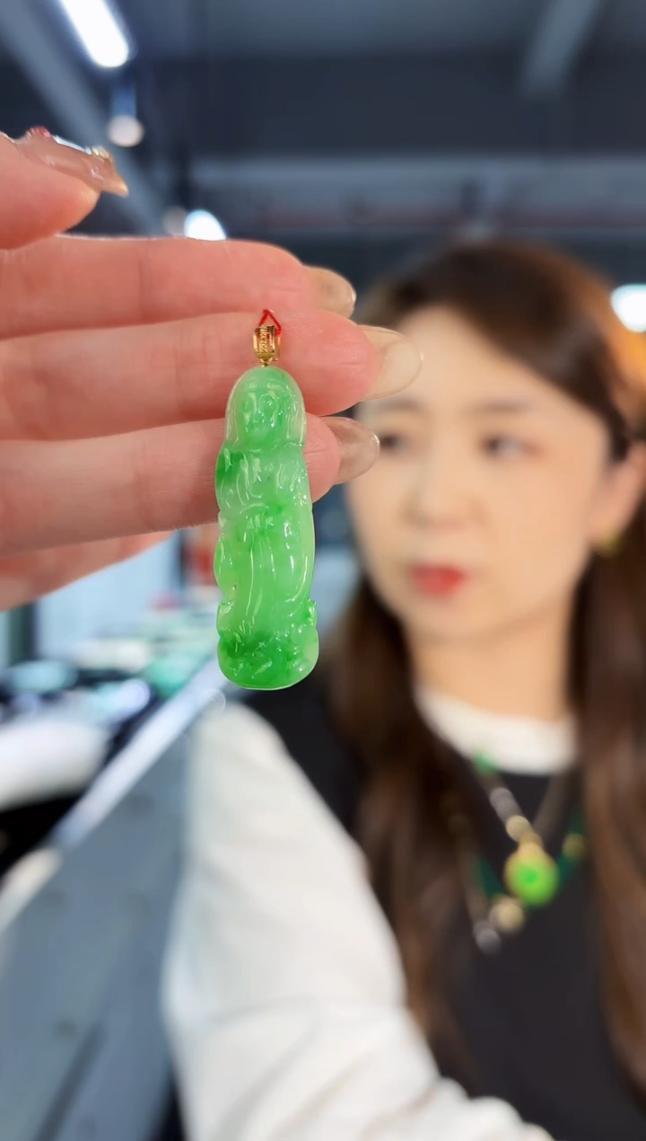 【闪购商品】翡翠颈饰18K金镶嵌缅料A货/支持复检/一件