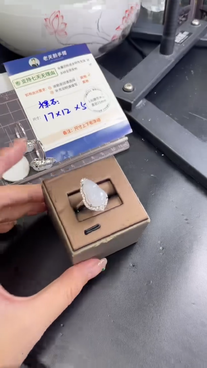 【闪购商品】翡翠颈饰银S925镶嵌翡翠戒指12/多样性发其一CP