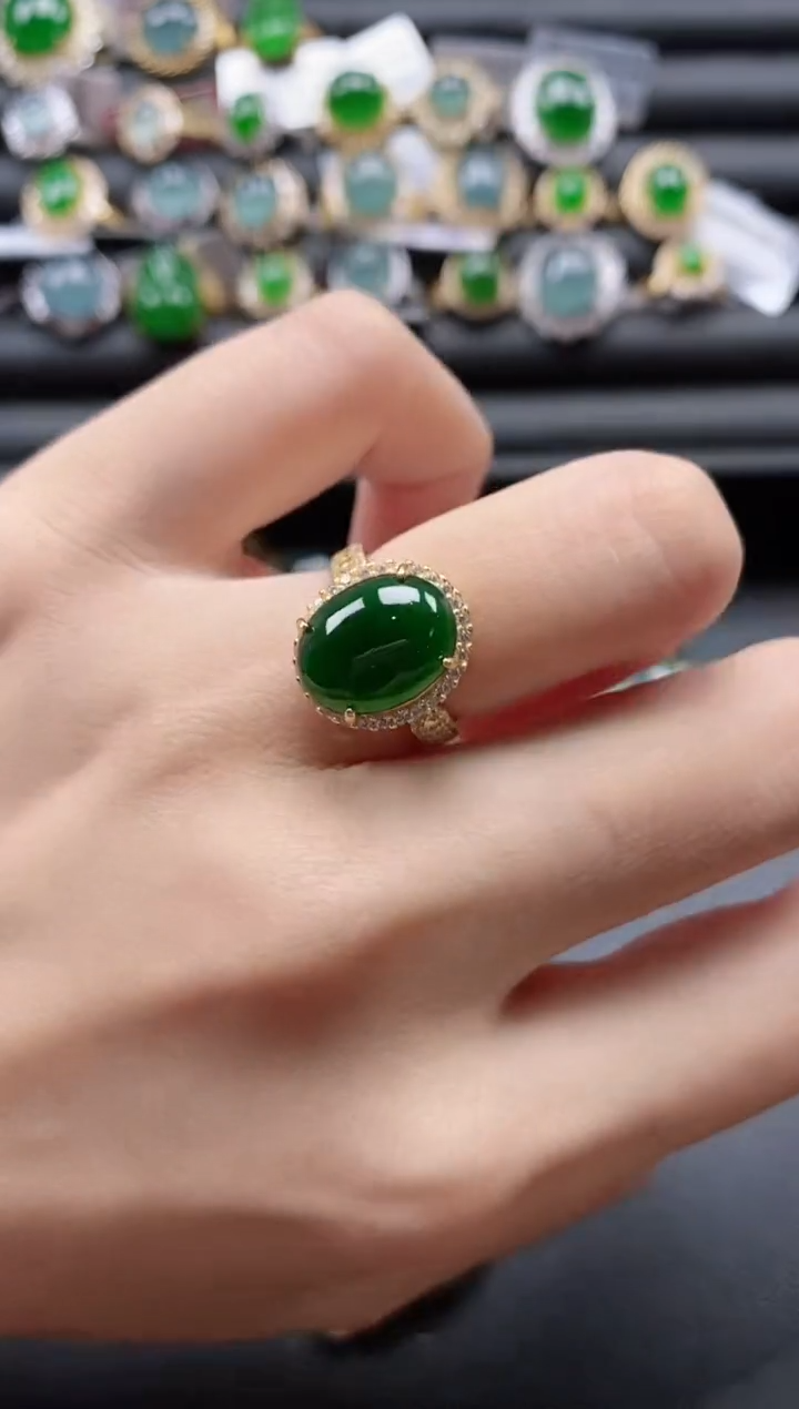 【闪购商品】翡翠戒指银S925镶嵌51151