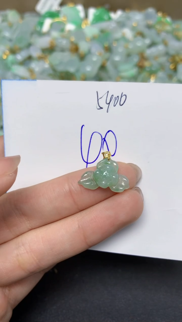 【闪购商品】翡翠颈饰18K金镶嵌天然翡翠A货