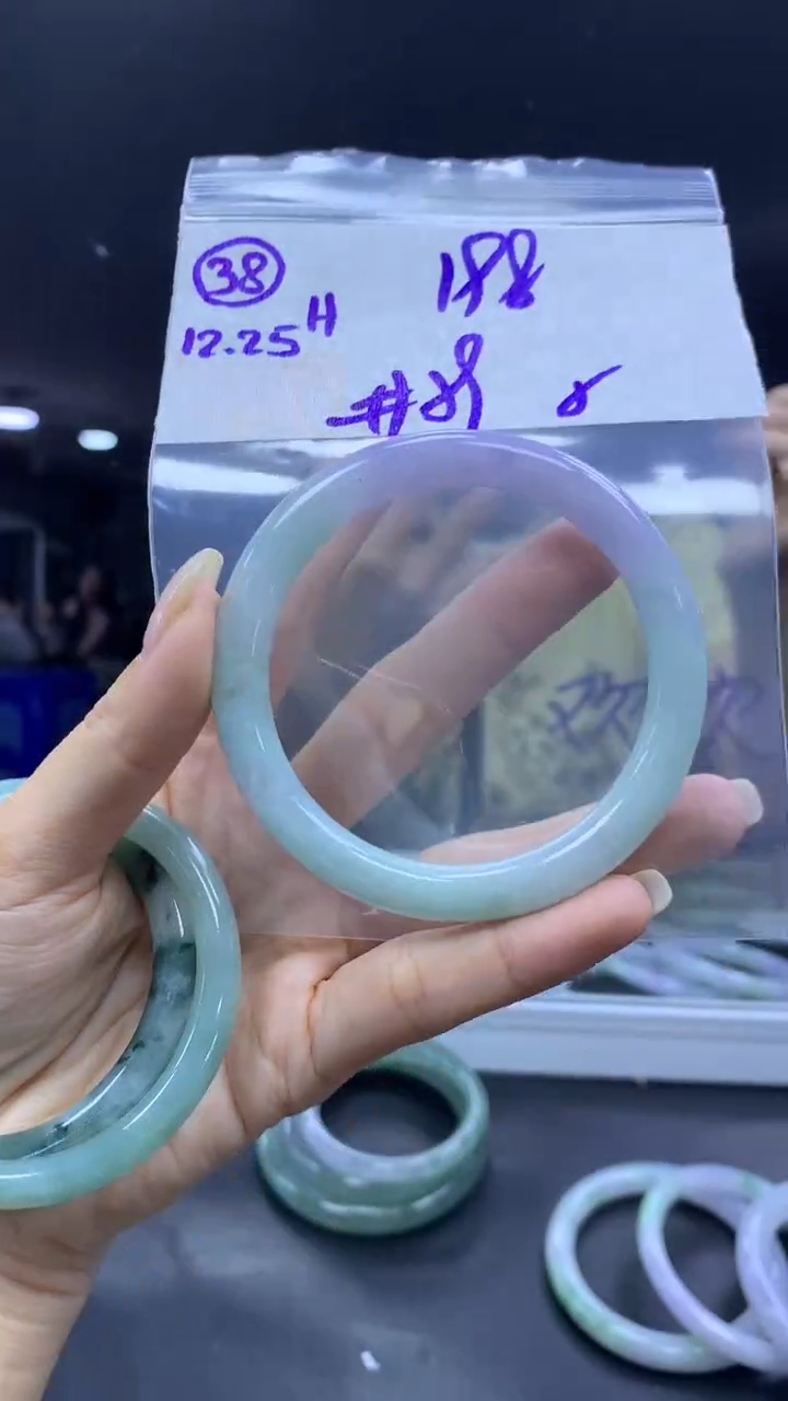 未镶嵌定制翡翠38手镯59纹+198元+拍一发一