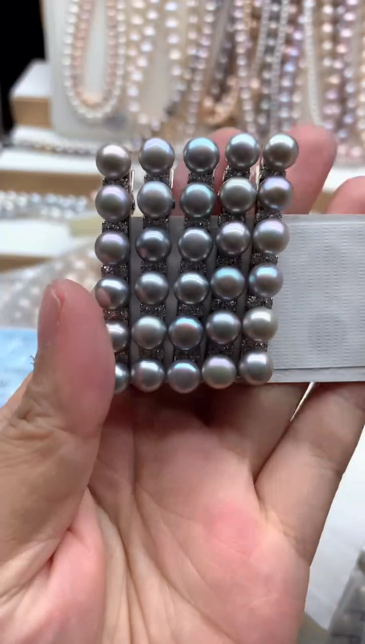 合金发夹淡水珍珠多样性发其一，非无暇