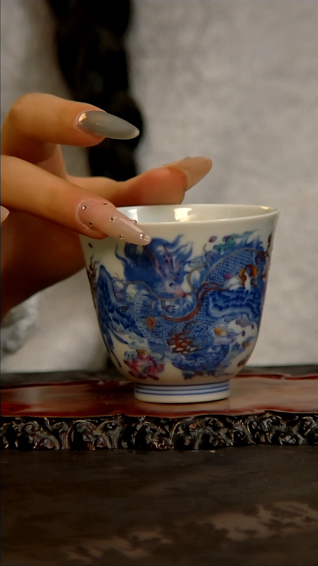 【闪购商品】【空山明月】手绘嘲风主人杯