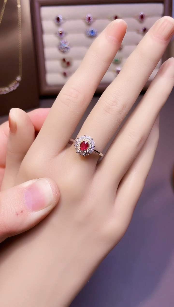 【闪购商品】红宝石戒指银S925镶嵌1