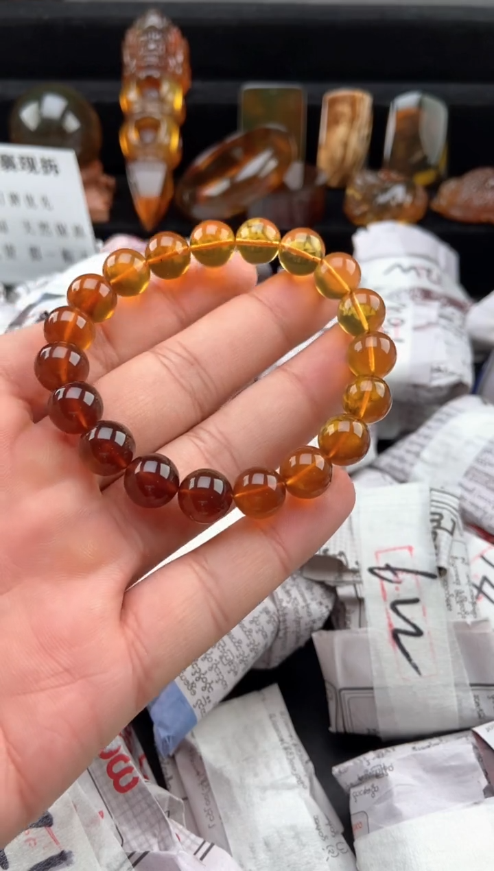 【闪购商品】琥珀手链未镶嵌彩虹渐变手串