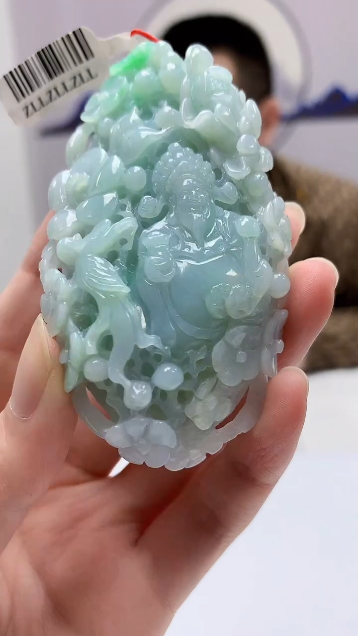 【闪购商品】定制翡翠未镶嵌4812zm-毛货挂件财神116