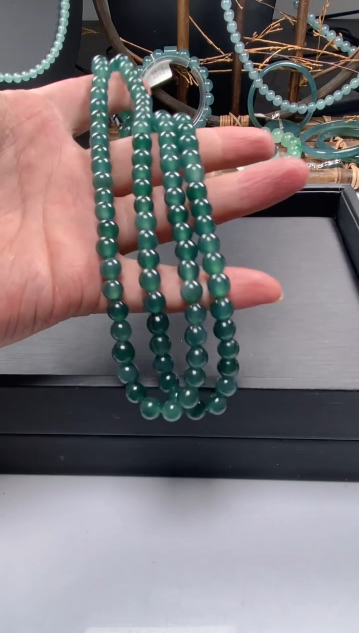 【闪购商品】翡翠手串未镶嵌多样性发货108颗卡7