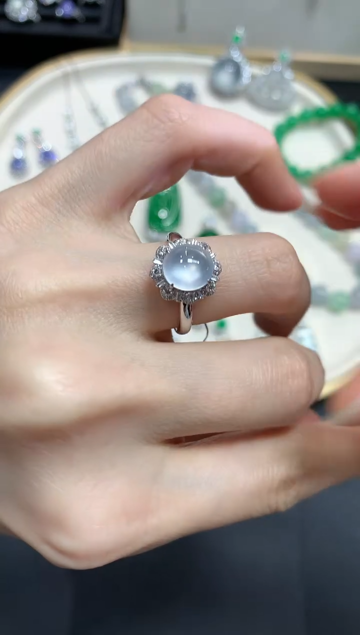 【闪购商品】翡翠戒指18K金镶嵌A905|5800