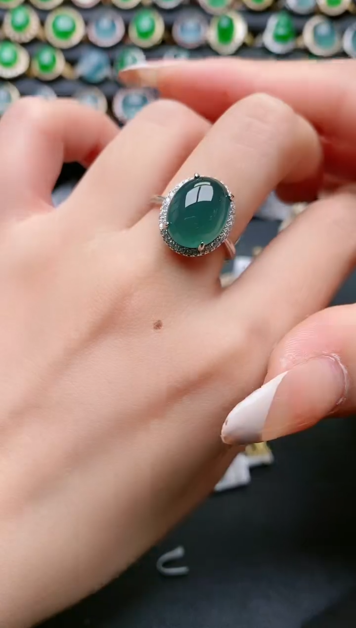 【闪购商品】翡翠戒指银S925镶嵌11111
