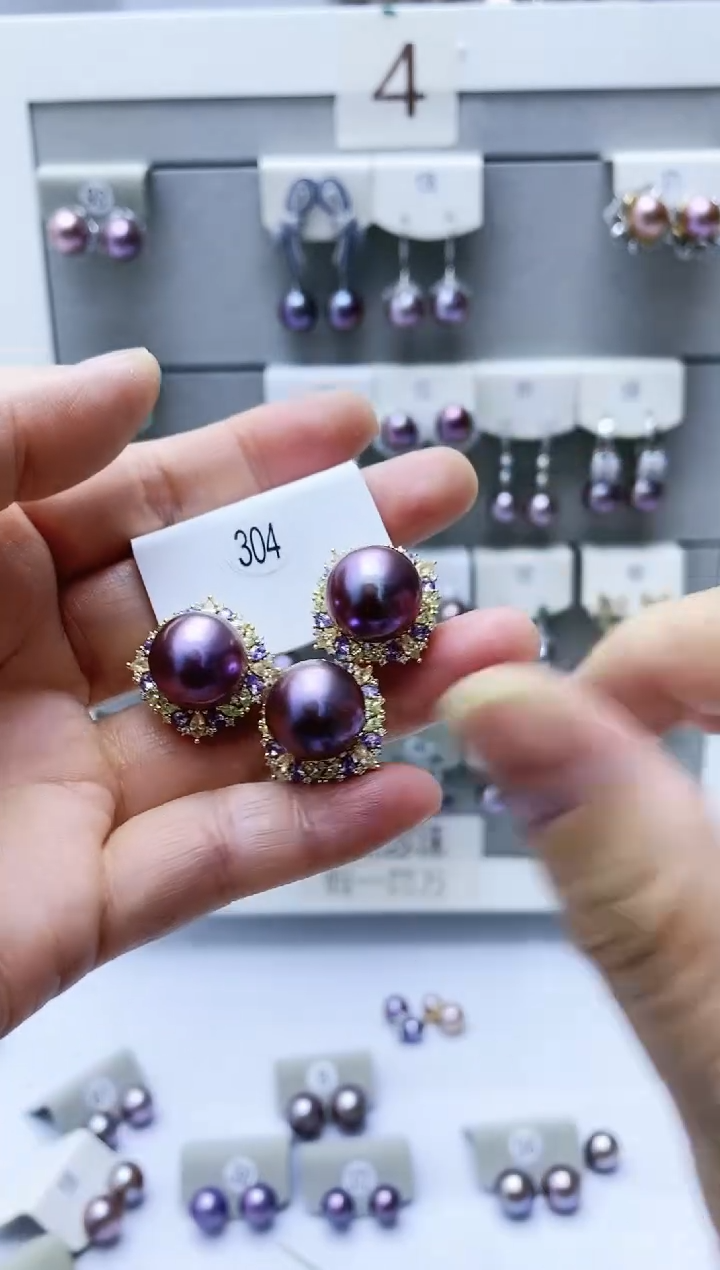 【闪购商品】淡水珍珠耳饰银S925镶嵌304套