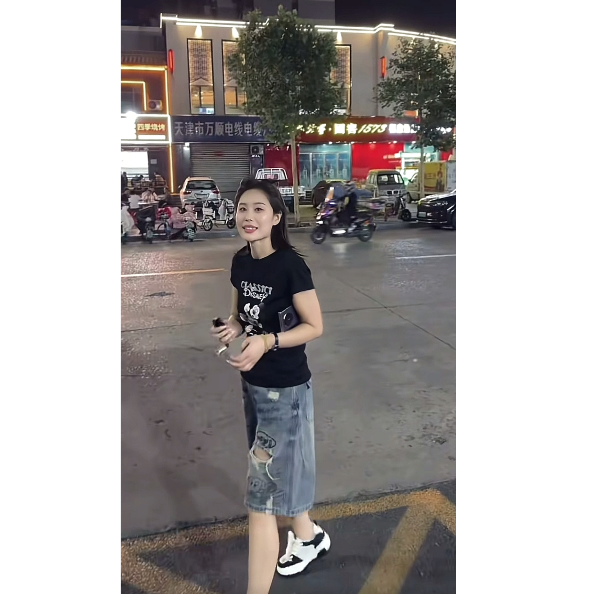 米奇牛仔五分裤 B 蓝色 8598