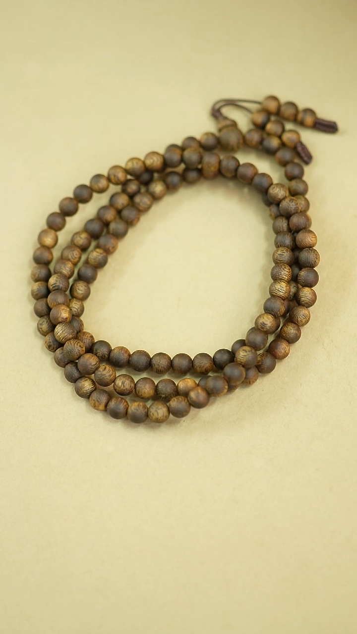 沉香手串6mm圆珠多圈乌身99沉