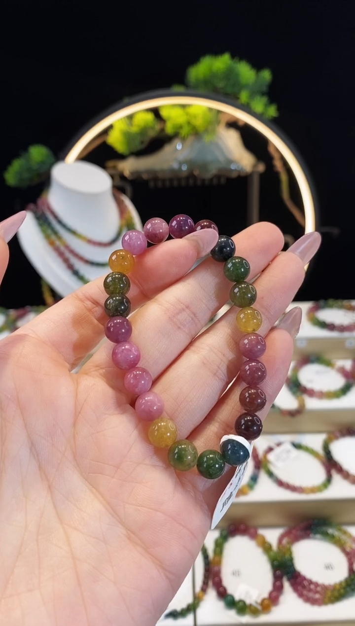 【闪购商品】碧玺手串未镶嵌 G2412素圈颜色微差