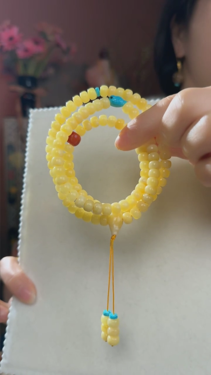 【闪购商品】蜜蜡毛衣链未镶嵌天然沉香108颗毛衣链7.5mm