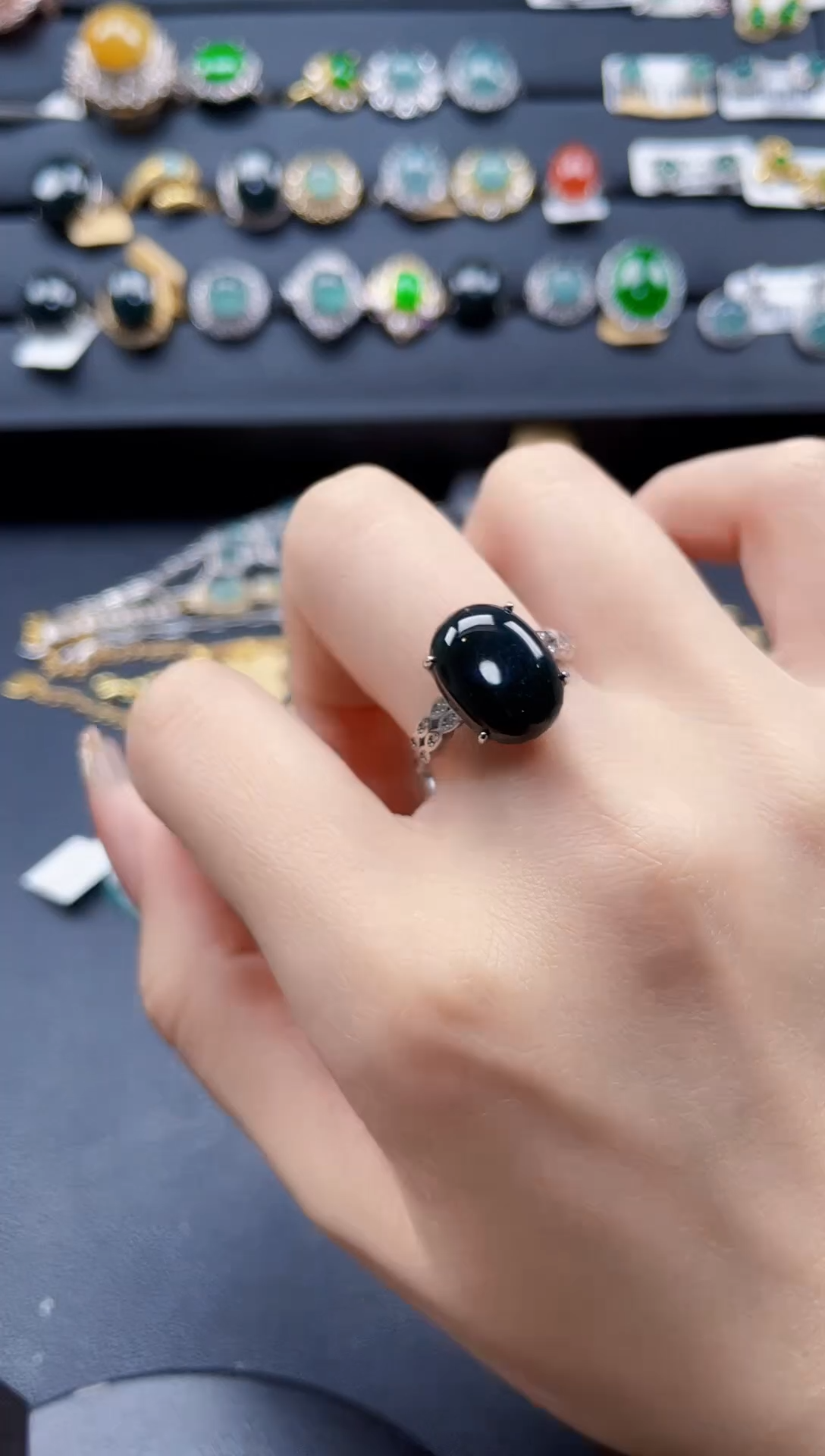 【闪购商品】翡翠戒指银S925镶嵌547654