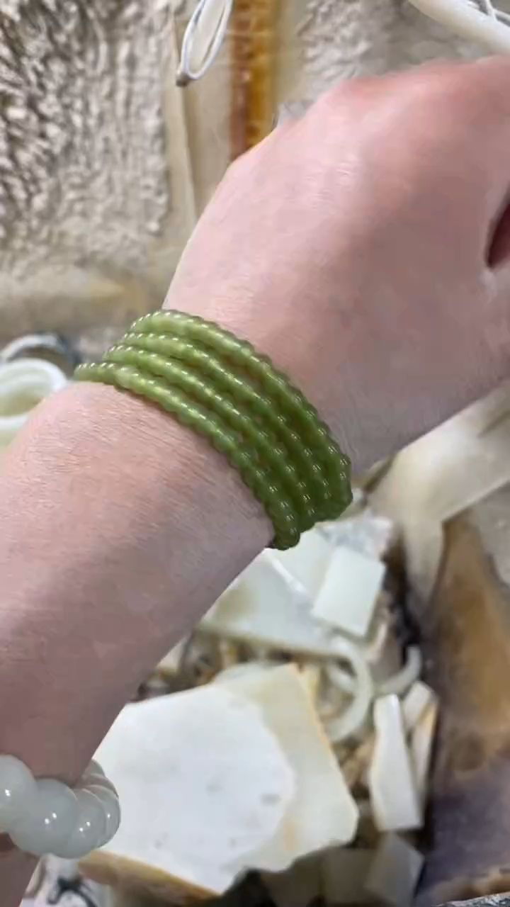 卡4MM青黄多圈串