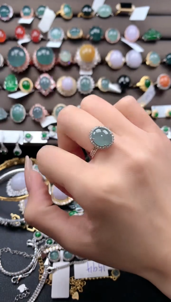 【闪购商品】翡翠戒指银S925镶嵌4324234