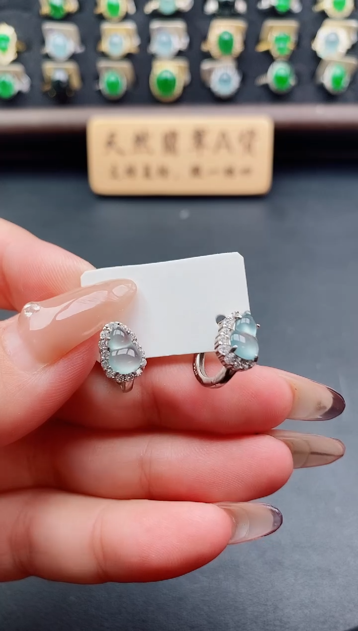 银S925镶嵌戒指翡翠1