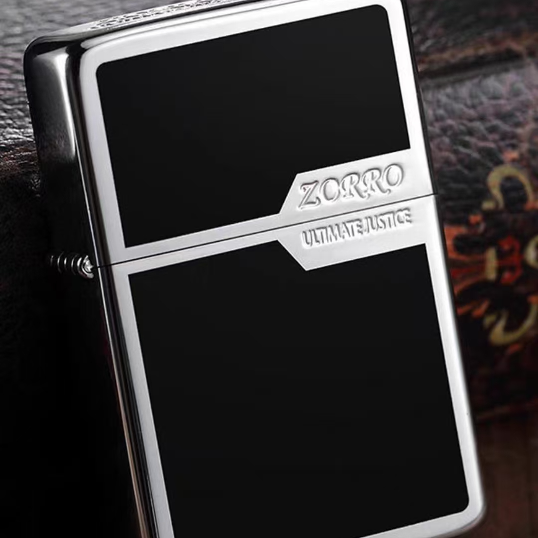 ZORRO银大标佐罗煤油打火机商务佐罗色块亮铬男士送礼防风打火机