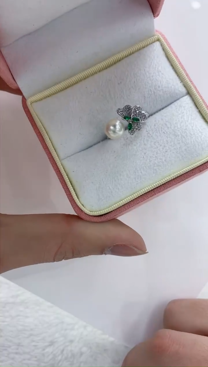 【闪购商品】海水珍珠戒指银S925镶嵌海水珍珠戒指