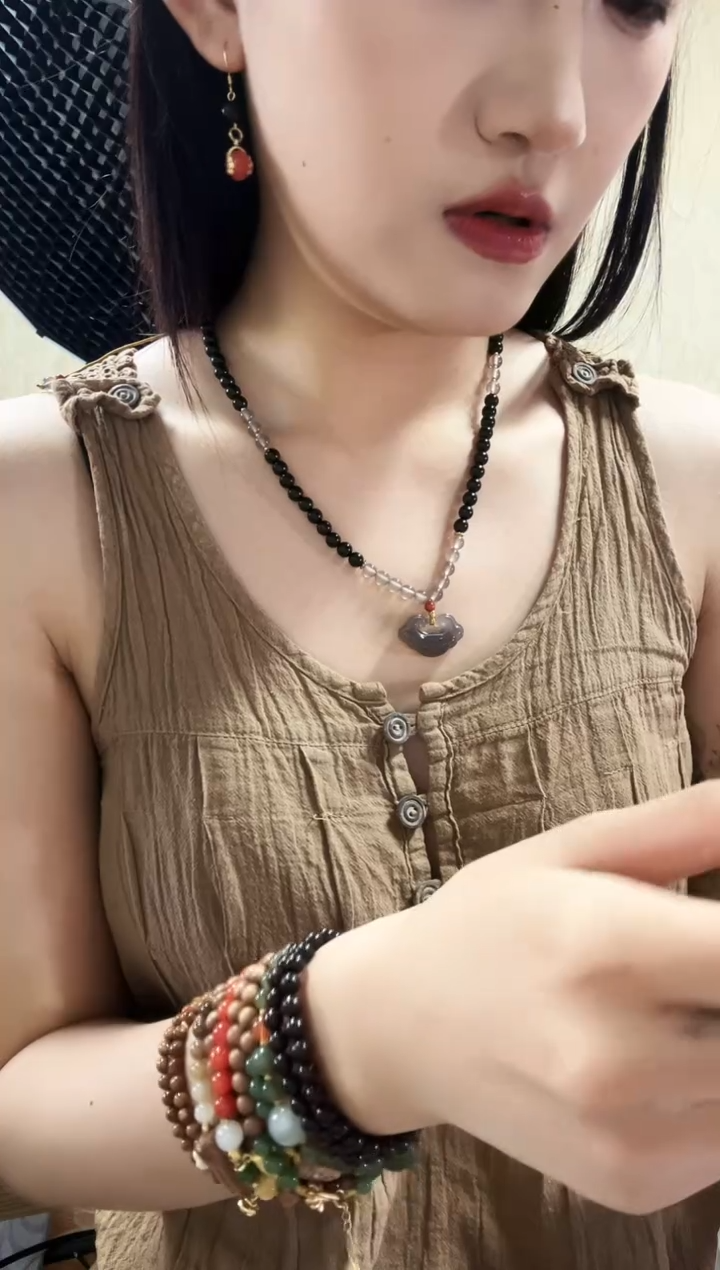 檀香紫檀（小叶紫檀）手串/手链紫檀烟紫锁套链