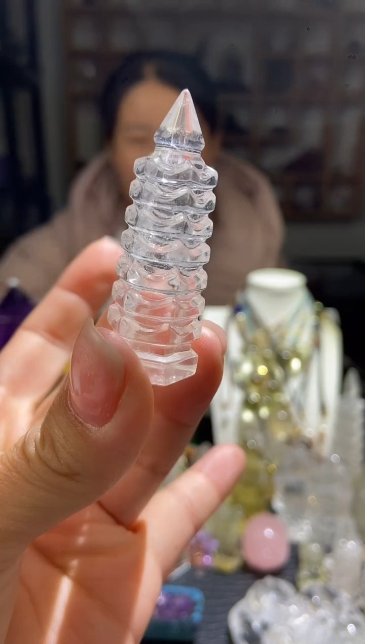 未镶嵌珠宝半成品水晶文昌塔多样性发其一35.8