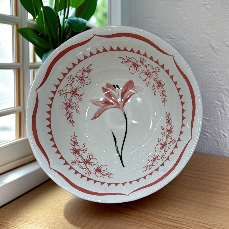 盛兴源 7寸斗碗饭碗家用陶瓷碗面碗釉下彩斗笠碗