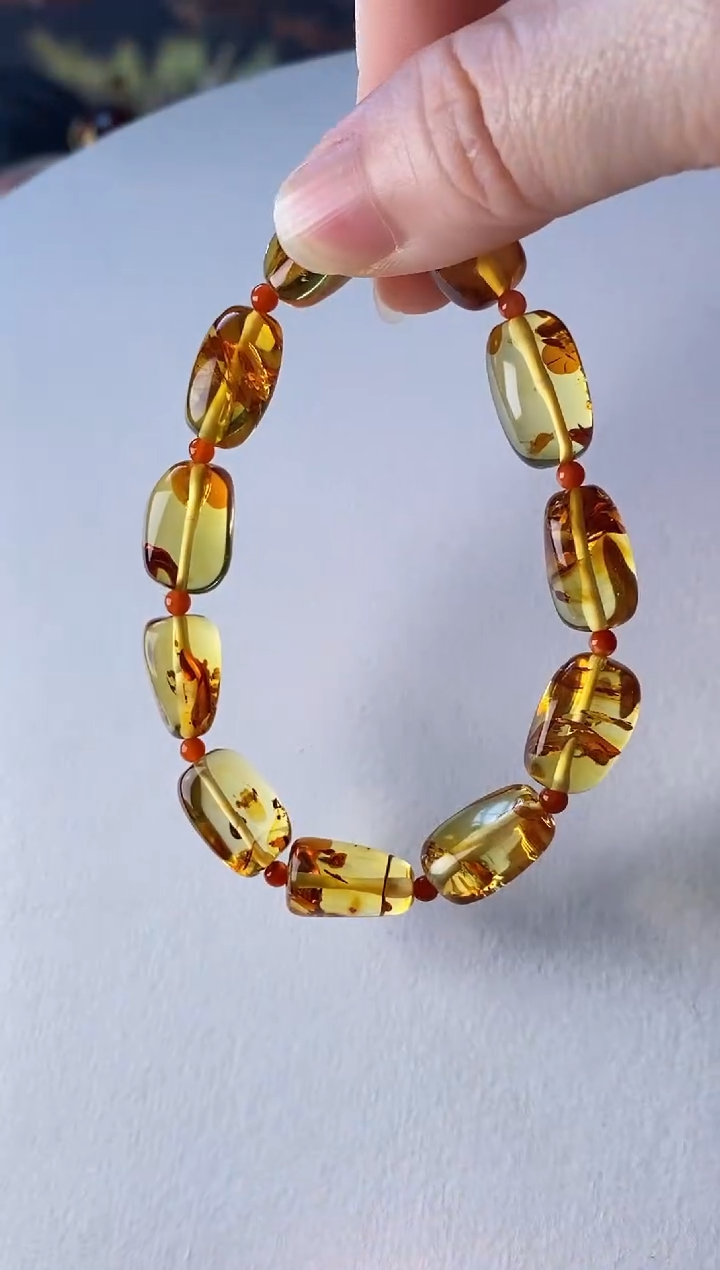 【闪购商品】未镶嵌琥珀手链花珀随形手串