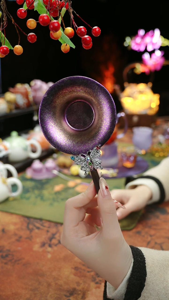 【闪购商品】紫色钛茶漏茶道配件