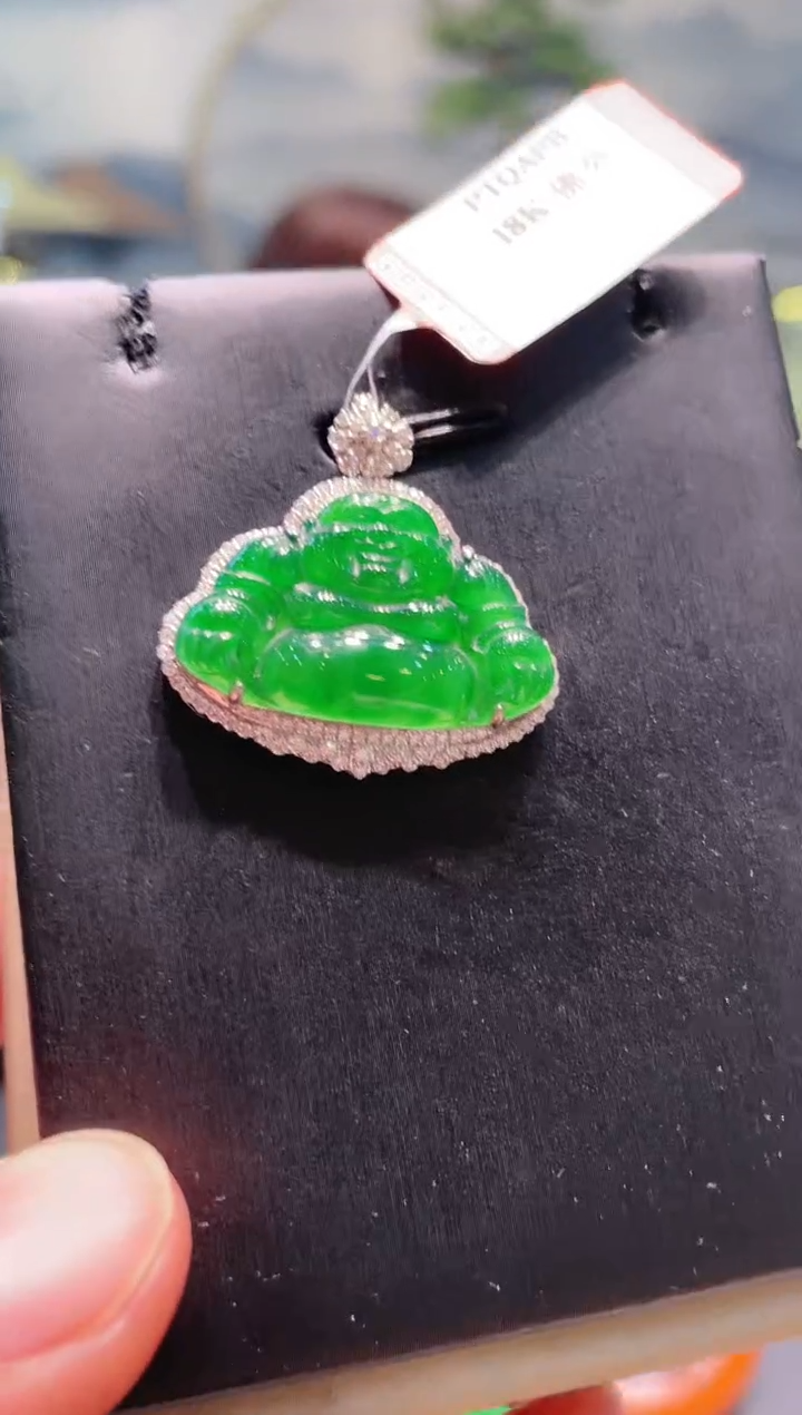 【闪购商品】翡翠颈饰18K金镶嵌A58天然A货翡翠