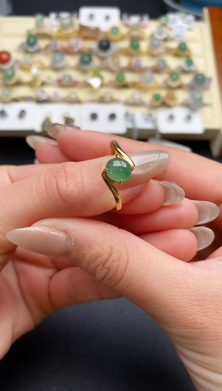 【闪购商品】翡翠戒指银S925镶嵌11111111+4