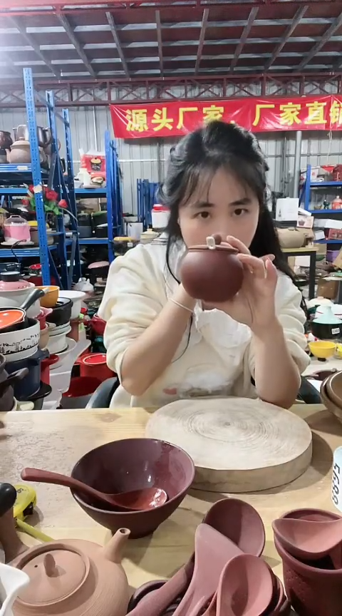 陶瑕疵紫砂调料罐色差送勺