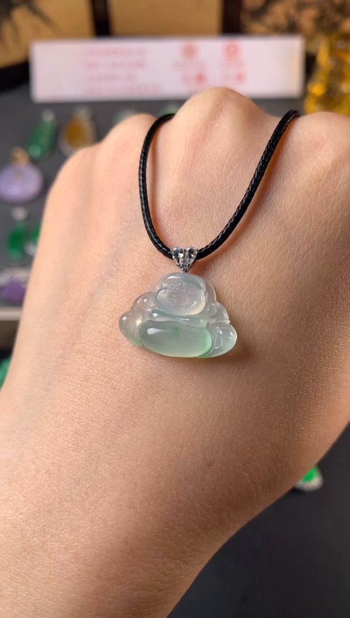 吊坠(不含链)18K金镶嵌翡翠吊坠